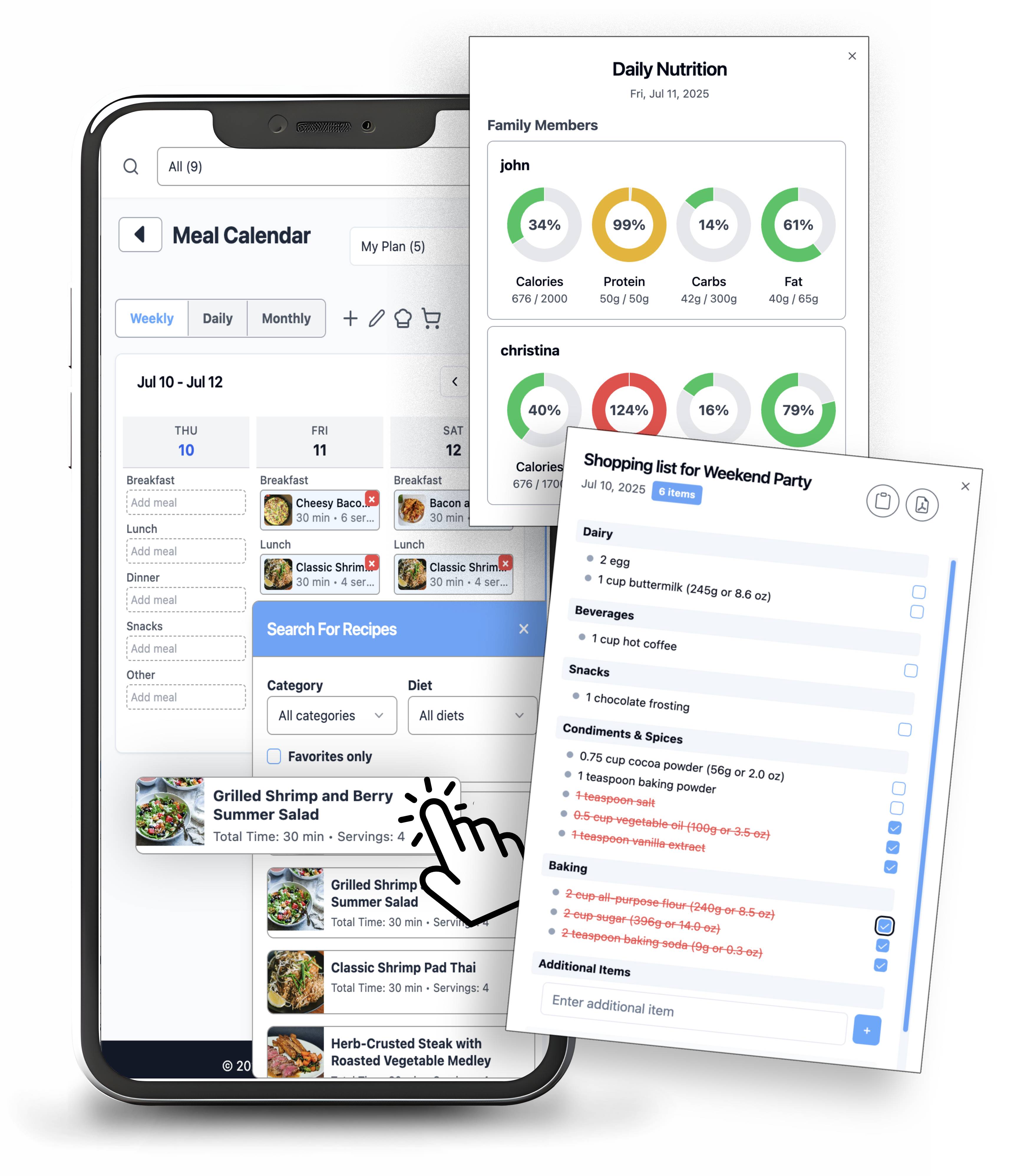 RecipeKing Meal Calendar